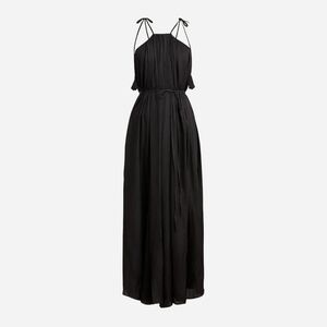 J. Crew Black Pleated Maxi Dress